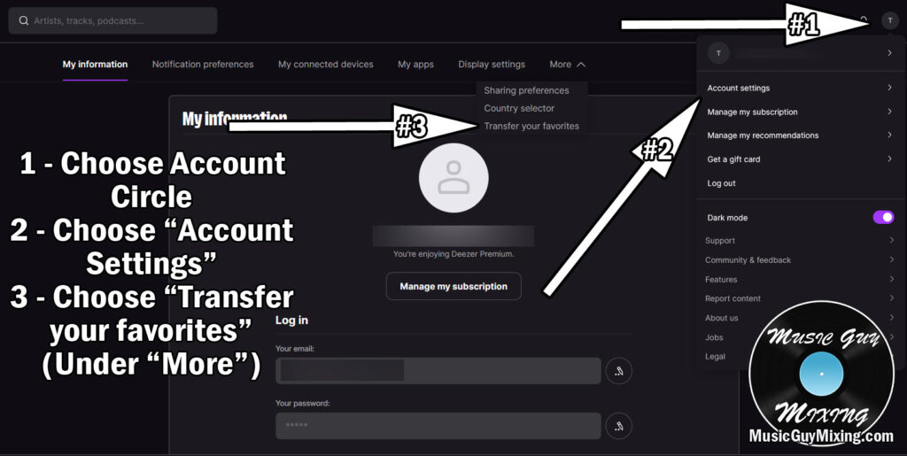 spotify to deezer playlist step one