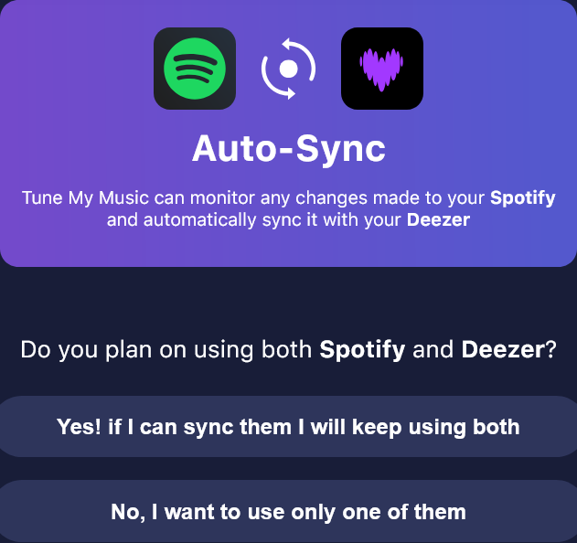 tune my music auto sync