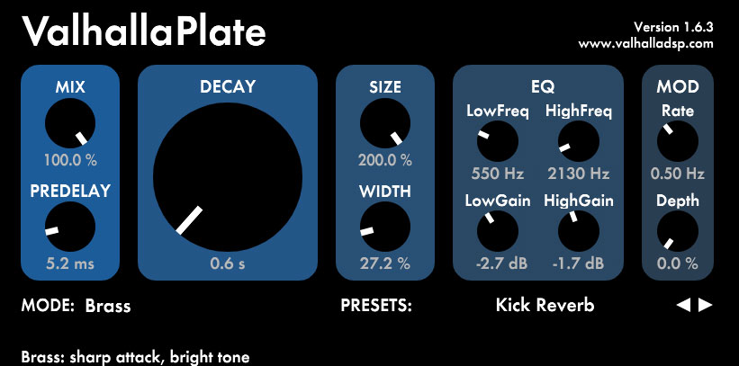 kick reverb settings